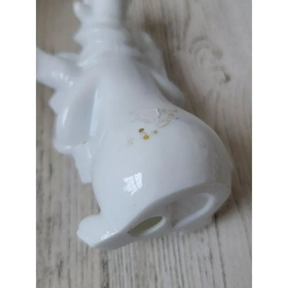 White ceramic pine tree snowman gift xmas figure‎